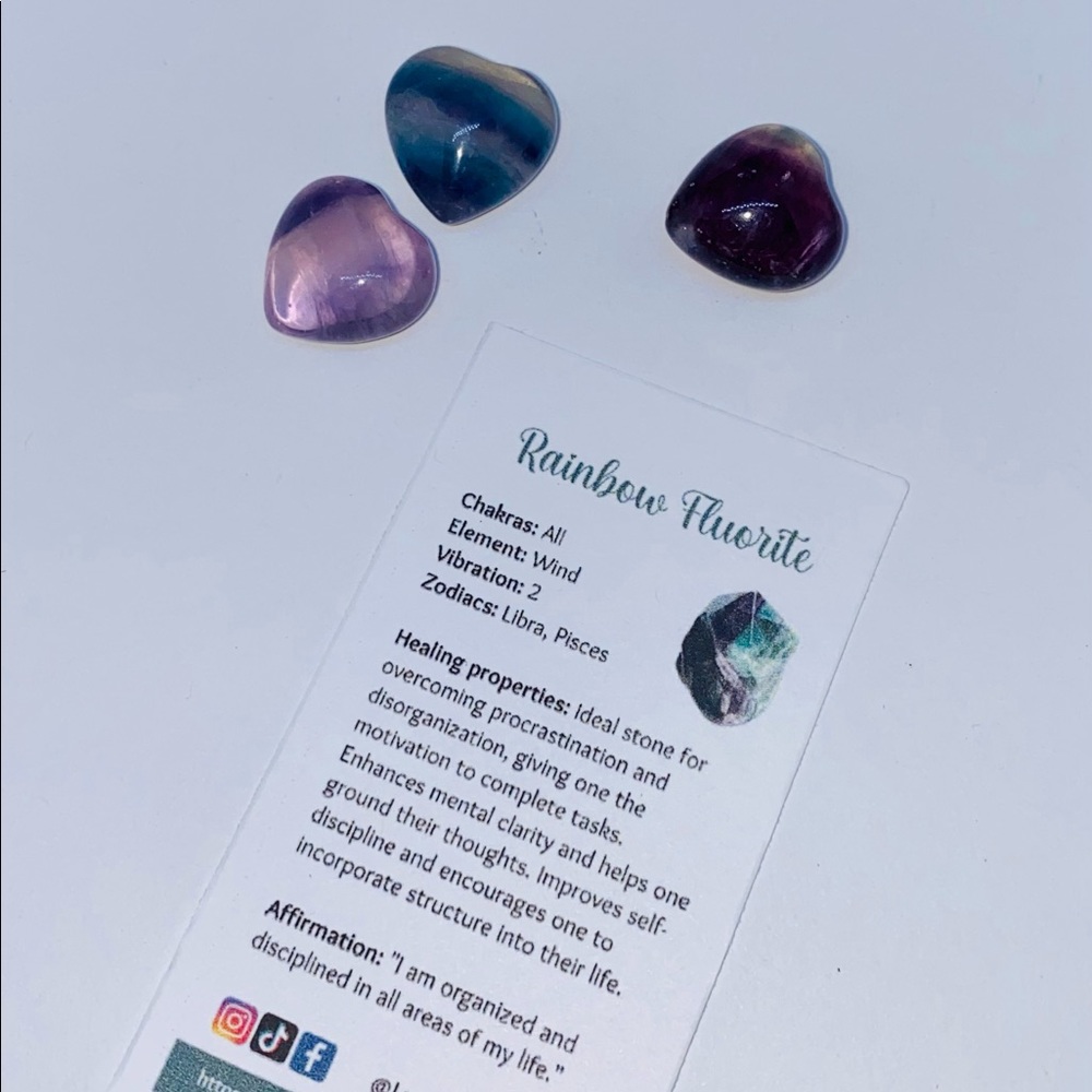 ‼️SOLD‼️Rainbow Fluorite mini Hearts Crystal - Picture 2 of 4
